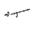 16 mm Ø Tata függönykarnis szett, 1 soros, fekete, lapostartóval (120 cm)