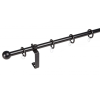  16 mm Ø Veszprém függönykarnis szett, 1 soros, fekete, lapostartóval (120 cm)