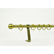 16 mm Ø Veszprém függönykarnis szett, 1 soros, óarany, lapostartóval (160 cm) karnis, függönyrúd