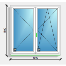  180X180 Középen felnyíló váltószárnyas ablak Deceuninck Vision 76 nyílászáró