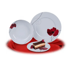  18 darabos Rotberg porcelán készlet, pipacs dekorral konyhai eszköz