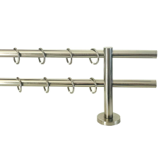  19 mm átmérőjű, FRANCE karnis, végzáró nélküli, 2 soros, nemesfém színben karnis, függönyrúd