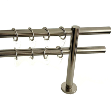  19 mm, FRANCE karnis, végzáró nélküli, 2-soros, nemesfém, 200 cm karnis, függönyrúd