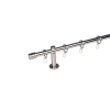  19 mm Ø Malmö függönykarnis szett, 1 soros, inox, block tartóval (240 cm)