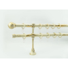 19 mm Ø Siena karnis szett, 2 soros, ecrü-gold, nyitott tartóval (160 cm)