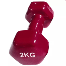  1 pár 2 kg-os hatszögletű fém súlyzó műanyag bevonattal kézisúlyzó