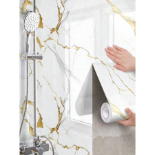 1 Tekercs Vízálló Aranyozott Márványmintás Tapéta, 45x100 cm, Fehér 35703384-F2 tapéta, díszléc és más dekoráció