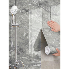  1 Tekercs Vízálló Márványmintás Tapéta, 45x100 cm, Ezüstszürke 35703384-ESZ2 tapéta, díszléc és más dekoráció
