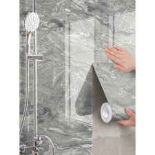  1 Tekercs Vízálló Márványmintás Tapéta, 45x500 cm, Ezüstszürke 35703384-ESZ tapéta, díszléc és más dekoráció