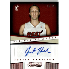  2013-14 Panini Timeless Treasures Validating Marks Ruby  # 43 Justin Hamilton gyűjthető kártya
