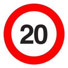 20-as sebességkorlátozó tábla 450 mm party kellék