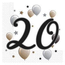  20. évszámos szalvéta - lufis - 20 darabos papírárú, csomagoló és tárolóeszköz