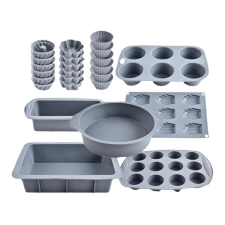  24 darabos Szilikon Sütőforma Készlet (Szürke) FR410278-2 edény