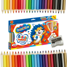  24 db háromszögletű színes ceruza és hegyező, Bambino színes ceruza