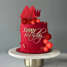  25 darabos műanyag gömb tortadekoráció szett – Piros és bordó sütés és főzés