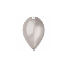 26 cm-es metál ezüst színű gumi léggömb - 100 db / csomag party kellék
