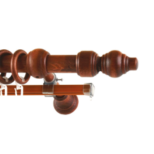 28 mm átmérőjű, U-sínes, FILIGRANO Fa, Mahagóni, 140 cm karnis, függönyrúd