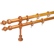  28 mm Ø Dupla cseresznye fa karnis szett (300 cm) karnis, függönyrúd