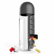 2 az 1-ben 7 rekeszes vitamin és gyógyszeradagoló vizespalack 600ml (BBM) gyógyászati segédeszköz