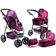 2 az 1 ben Alice játék babakocsi Pink - fekete 3811 játék babakocsi