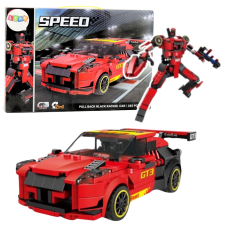  2 az 1-ben építőkészlet GT3 autó és robot, 335 darab, piros barkácsolás, építés