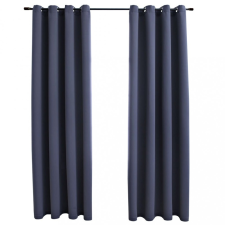  2 db antracitszürke sötétítőfüggöny fémgyűrűkkel 140 x 225 cm lakástextília