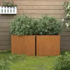  2 db corten acél növénytartó 32 x 30 x 29 cm