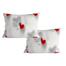  2 db dekoratív mikroszálas párnahuzat szett HEARTIZIA 50x70 cm, világosszürke lakástextília