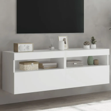  2 db fehér falra szerelhető TV-szekrény LED-ekkel 60x30x40 cm bútor
