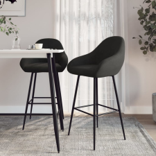  2 db fekete bársony bárszék bútor