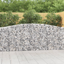  2 db íves horganyzott vas gabion kosár 400x30x100/120 cm kerti tárolás