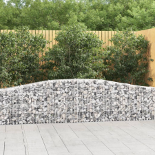 2 db íves horganyzott vas gabion kosár 400x30x60/80 cm kerti tárolás