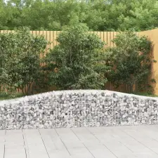  2 db íves horganyzott vas gabion kosár 400x50x40/60 cm kerti tárolás