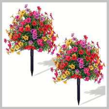  2 db leszúrható színes művirág csokor 56cm UJ1339442 dekoráció