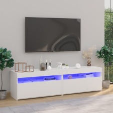  2 db magasfényű fehér TV-szekrény LED-világítással 75x35x40 cm bútor