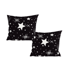 2 db mikroszálas díszpárna huzat szett, ÉJSZAKAI ÉG 45x45 cm, fekete lakástextília