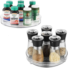  2 db-os átlátszó forgatható konyhai rendszerező - S méret papírárú, csomagoló és tárolóeszköz