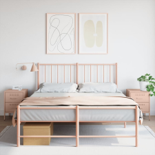  2 db rózsaszín acél éjjeliszekrény 36 x 39 x 50,5 cm bútor