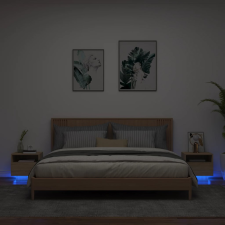 2 db sonoma tölgy színű éjjeliszekrény LED-ekkel 40x39x37 cm bútor