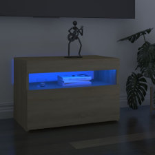  2 db sonoma-tölgy színű TV-szekrény LED-lámpákkal 60x35x40 cm bútor