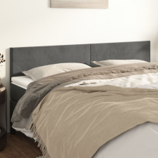 2 db sötétszürke bársony fejtámla 100x5x78/88 cm ágy és ágykellék