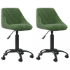  2 db sötétzöld bársony forgó étkezőszék