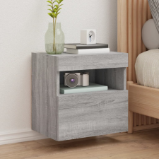  2 db szürke sonoma fali TV-szekrény LED-ekkel 40x30x40 cm bútor