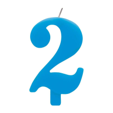  2-es Csillagszórós Kék Szülinapi Számgyertya Tartóval party kellék