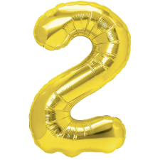 2-es számú fólia lufi arany 40 cm party kellék