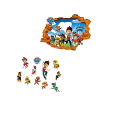 2 lapos Kibi matrica készlet, Paw Patrol mintás, bakelit, többszínű gyerekszoba dekoráció