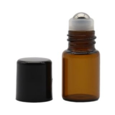  2 ml - es roll on esszenciális olaj / illóolaj üveg - amber illóolaj