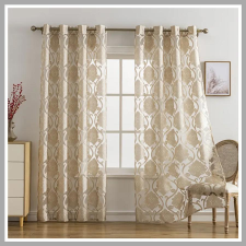 2 Paneles, Klasszikus Jacquard Átlátszó Függöny 132x213 cm, 2db LU621413-d lakástextília