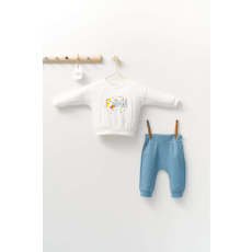  2 részes készlet blúzzal és melegítőnadrággal Monster, Tongs baby (Szín: kék, Méret: 6-9 hónap)