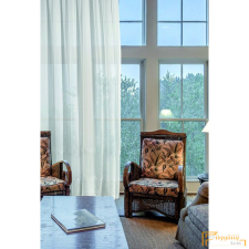  (2 szín) 61122 hímzett fényáteresztő függöny-Fehér lakástextília